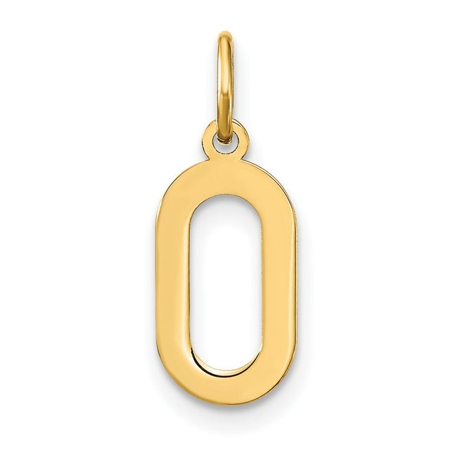 14k Yellow Gold Open Oval Pendant Charm, Minimalist Modern Unisex Jewelry