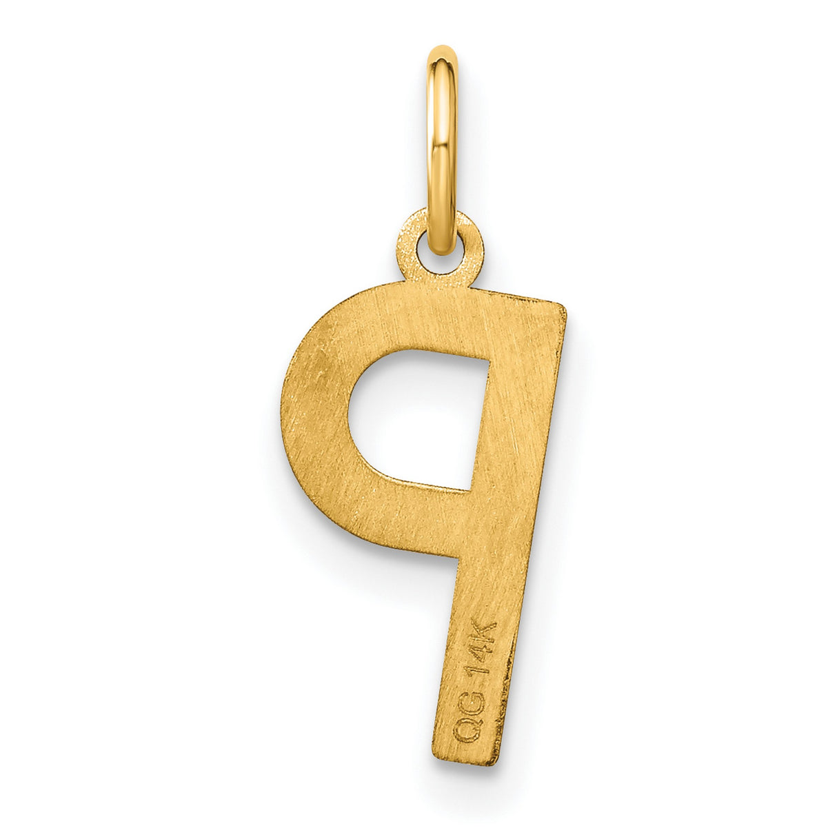 14k Yellow Gold Letter P Pendant, Polished Initial Charm for Women or Unisex
