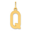14k Yellow Gold Initial Q Pendant, Polished Block Letter Charm, Unisex Monogram Jewelry