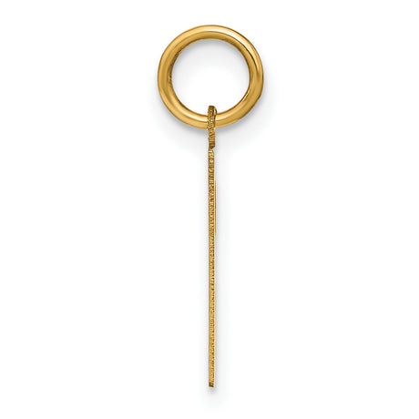 14k Yellow Gold Initial Charm Pendant, Block Letter R Design, Polished Alphabet Jewelry