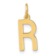 14k Yellow Gold Initial Charm Pendant, Block Letter R Design, Polished Alphabet Jewelry