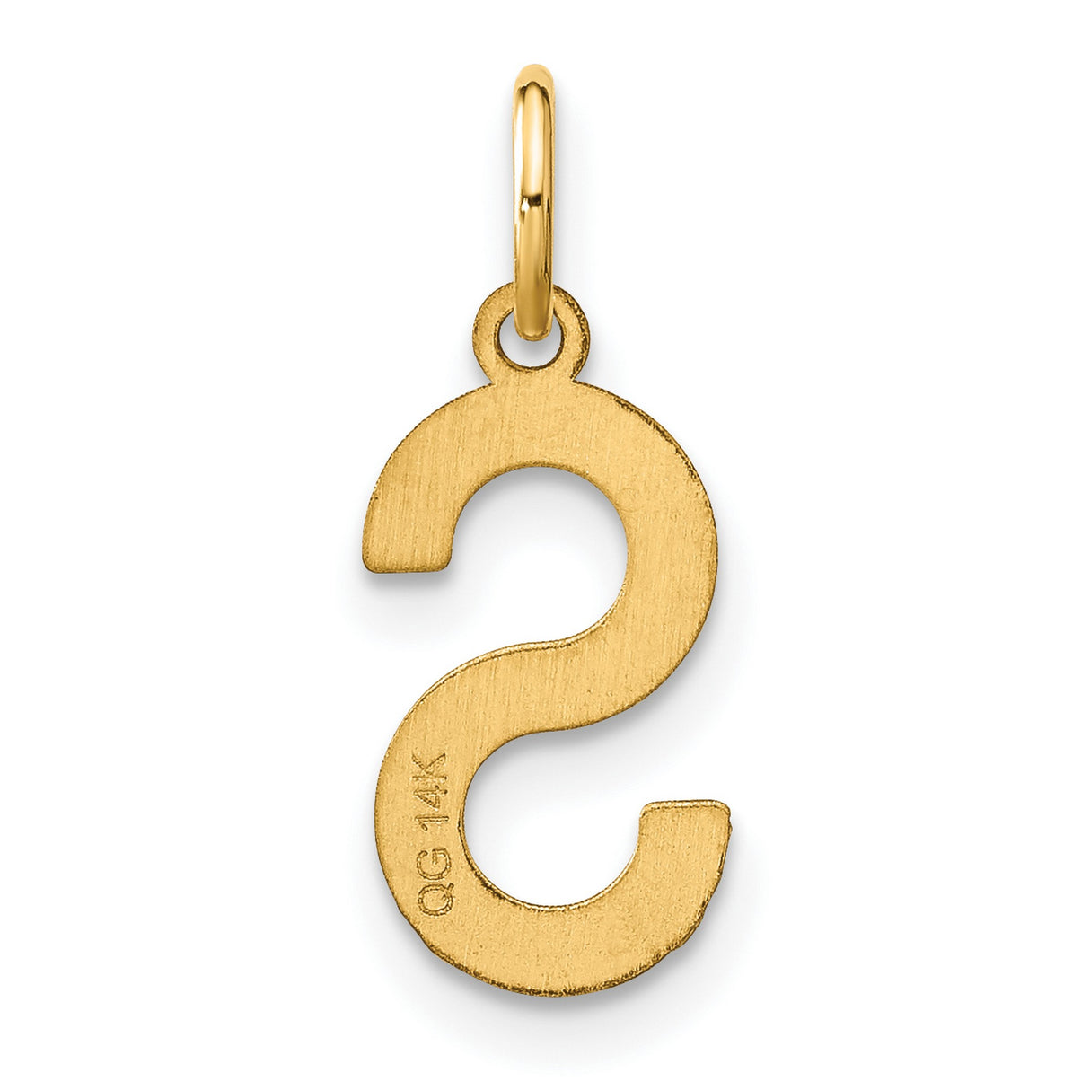 14k Yellow Gold Letter S Pendant Charm, Polished Initial Monogram for Women or Unisex Use