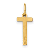 14k Yellow Gold Cross Pendant, Minimalist Christian Symbol, Unisex Catholic Charm