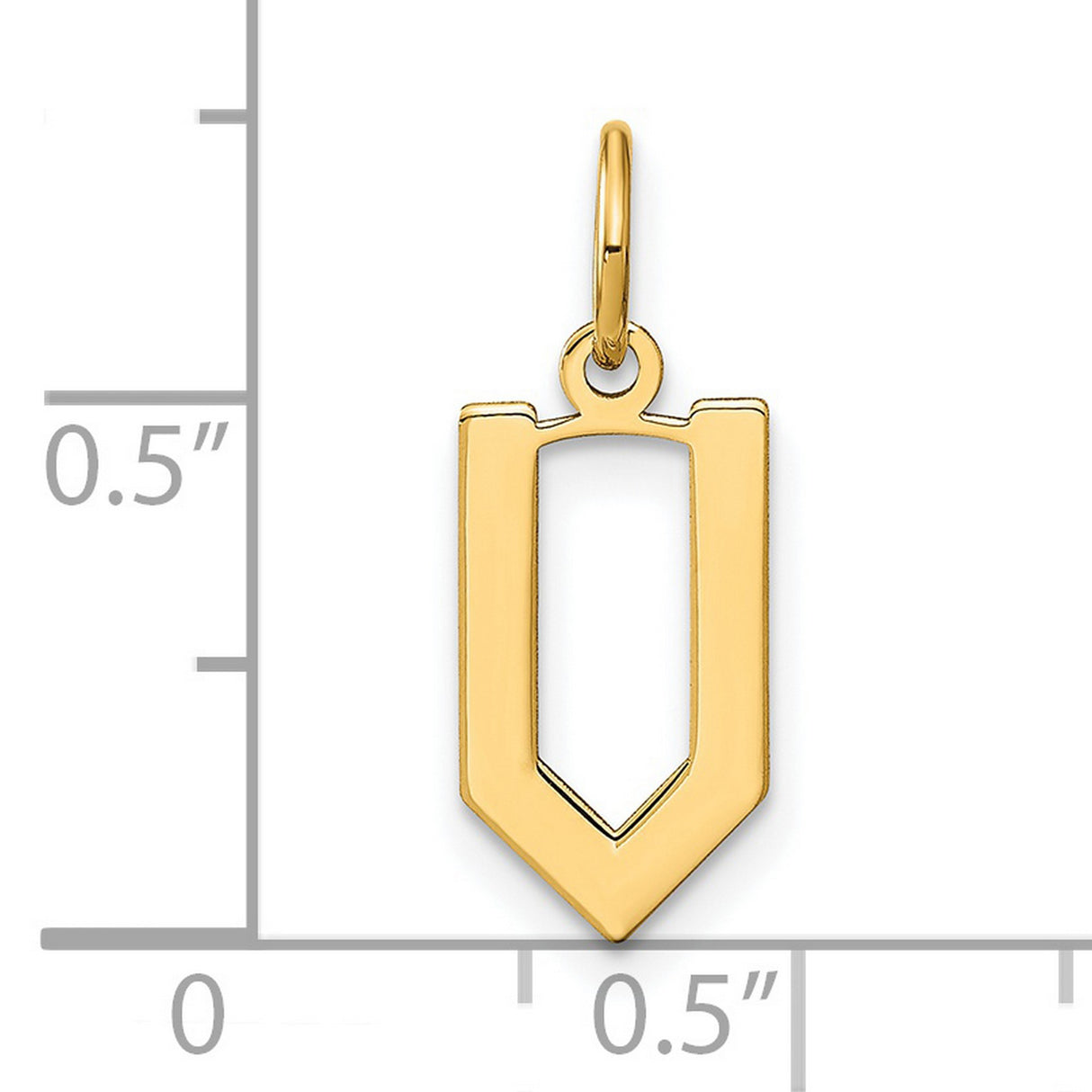 14k Yellow Gold Chevron Pendant with Open Modern Geometric Design for Men or Women