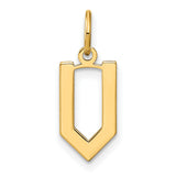 14k Yellow Gold Chevron Pendant with Open Modern Geometric Design for Men or Women