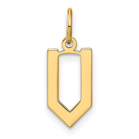 14k Yellow Gold Chevron Pendant with Open Modern Geometric Design for Men or Women