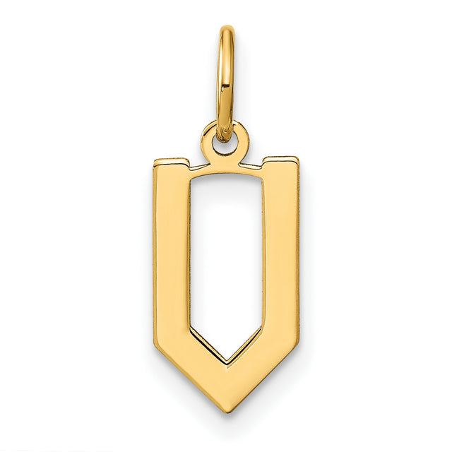 14k Yellow Gold Chevron Pendant with Open Modern Geometric Design for Men or Women