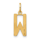 14k Yellow Gold Initial Pendant, Bold Block Letter W Charm for Women