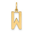 14k Yellow Gold Initial Pendant, Bold Block Letter W Charm for Women