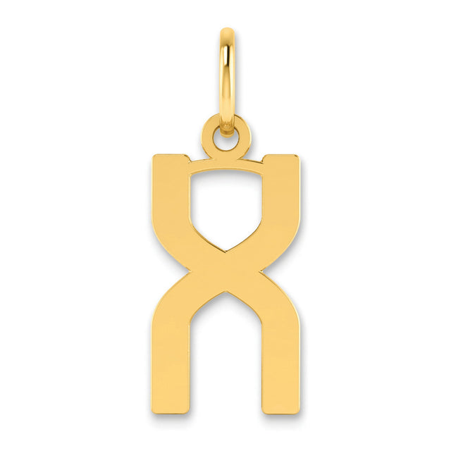 14k Yellow Gold Chi Rho Pendant, Early Christian Symbol Religious Charm for Men or Women