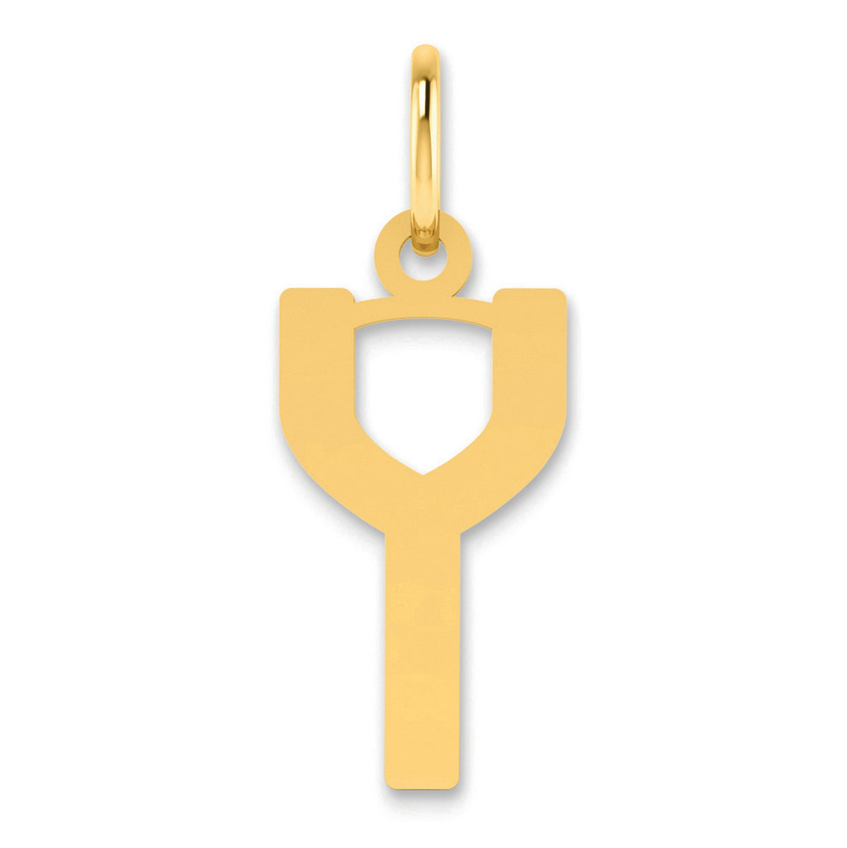 14k Yellow Gold Chi Rho Pendant, Christian Symbol Necklace with Geometric Design