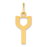 14k Yellow Gold Chi Rho Pendant, Christian Symbol Necklace with Geometric Design