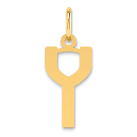 14k Yellow Gold Chi Rho Pendant, Christian Symbol Necklace with Geometric Design