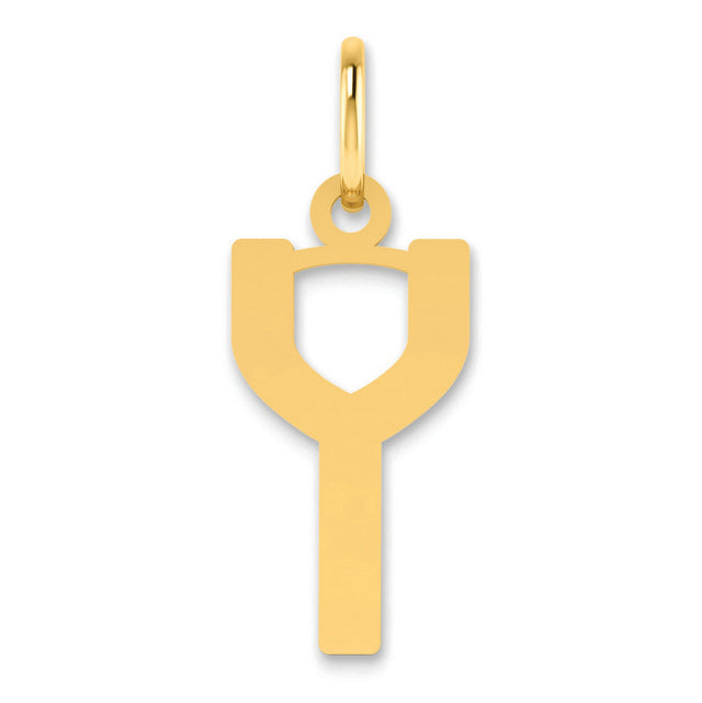 14k Yellow Gold Chi Rho Pendant, Christian Symbol Necklace with Geometric Design