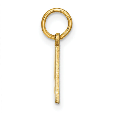 14k Yellow Gold Initial A Pendant, Polished Block Letter Charm for Necklace or Bracelet