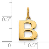 14k Yellow Gold Capital Letter B Pendant, Unisex Initial Charm for Custom Names or Monogram Jewelry