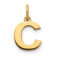 14k Yellow Gold Initial C Pendant Charm, Polished Block Letter Design for Women or Unisex Wear