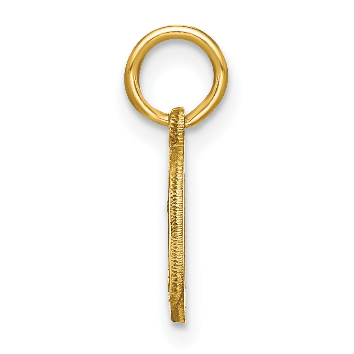 14k Yellow Gold Letter D Pendant Charm, Polished Initial for Necklace or Bracelet