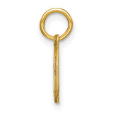 14k Yellow Gold Letter D Pendant Charm, Polished Initial for Necklace or Bracelet