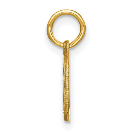 14k Yellow Gold Letter D Pendant Charm, Polished Initial for Necklace or Bracelet