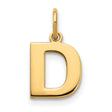 14k Yellow Gold Letter D Pendant Charm, Polished Initial for Necklace or Bracelet