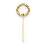 14k Yellow Gold Letter E Pendant, Polished Block Style Alphabet Charm for Women or Unisex