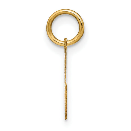 14k Yellow Gold Letter G Pendant Charm, Polished Block Initial, Unisex Monogram Jewelry