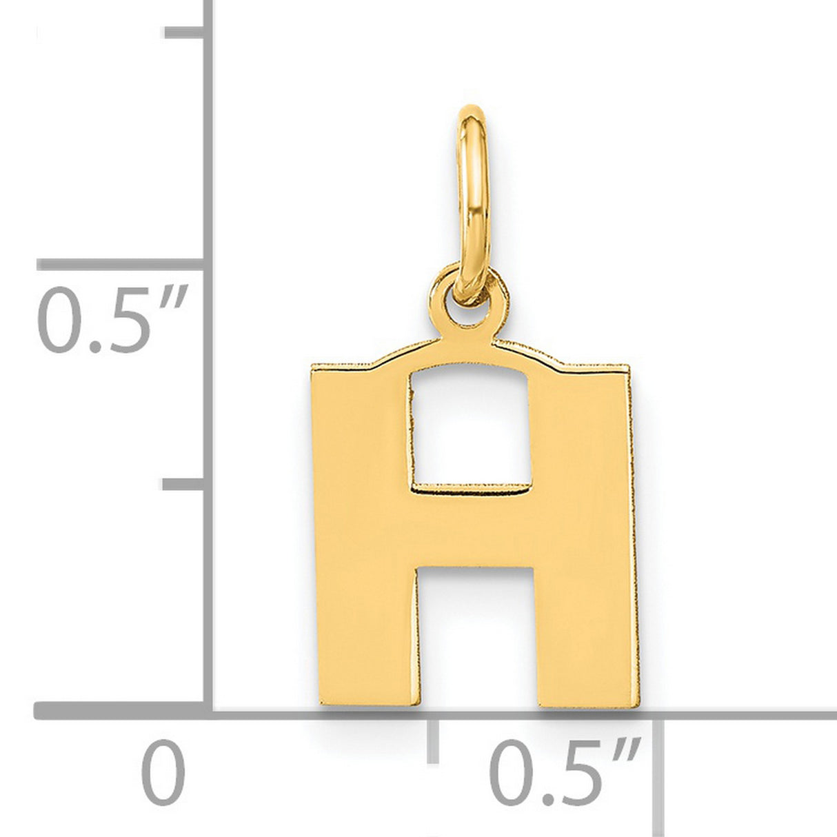 14k Yellow Gold Hebrew Letter Heh Pendant Charm, Jewish Faith Symbol Jewelry for Men or Women