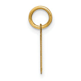 14k Yellow Gold Vertical Bar Pendant, Unisex Polished Rectangle Charm for Engraving, Minimalist Jewelry