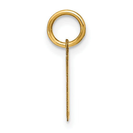 14k Yellow Gold Vertical Bar Pendant, Unisex Polished Rectangle Charm for Engraving, Minimalist Jewelry