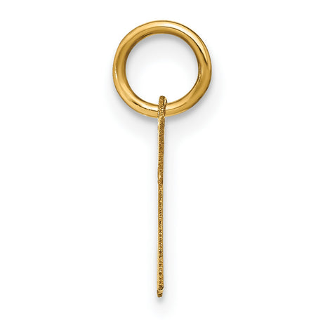 14k Yellow Gold Letter K Pendant Charm, Bold Polished Initial Monogram Jewelry for Women or Unisex