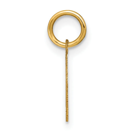 14k Yellow Gold Initial Pendant with Letter L, Polished Alphabet Charm