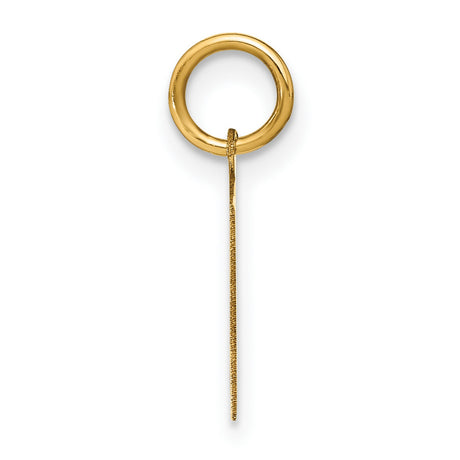 14k Yellow Gold Initial M Pendant Charm, Block Letter Monogram Design, Polished Alphabet Jewelry