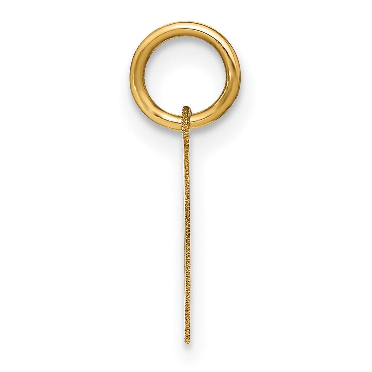 14k Yellow Gold Letter O Pendant Charm, Polished Alphabet Initial Jewelry for Necklace or Bracelet