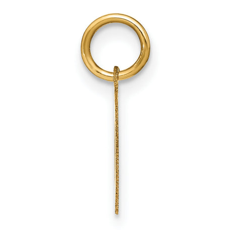 14k Yellow Gold Letter O Pendant Charm, Polished Alphabet Initial Jewelry for Necklace or Bracelet