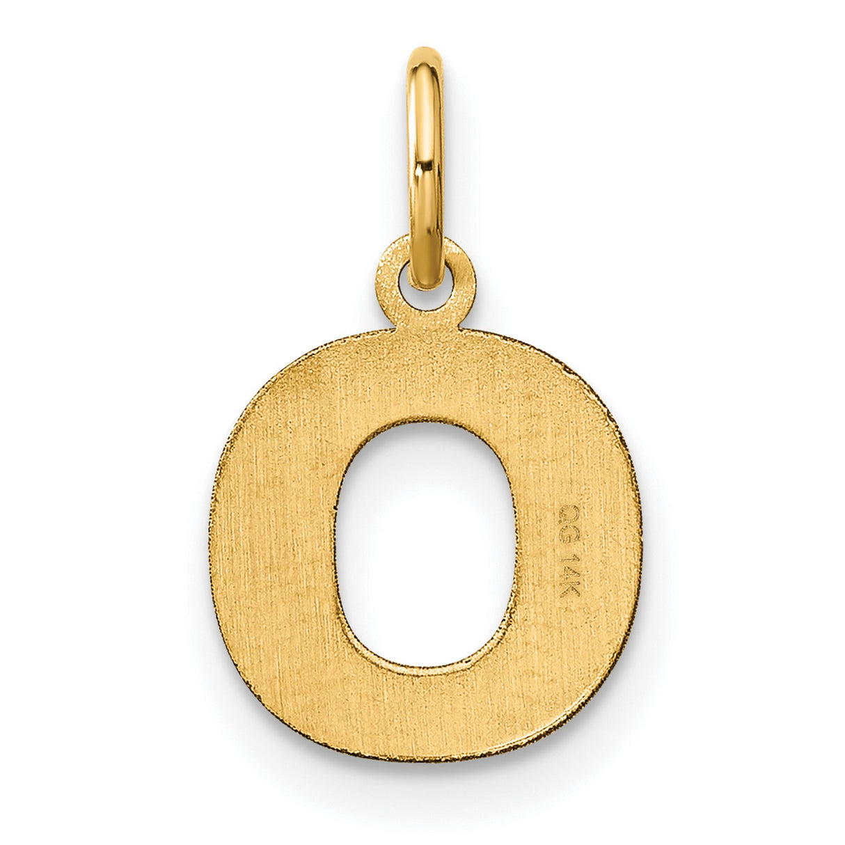 14k Yellow Gold Letter O Pendant Charm, Polished Alphabet Initial Jewelry for Necklace or Bracelet