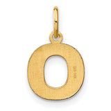 14k Yellow Gold Letter O Pendant Charm, Polished Alphabet Initial Jewelry for Necklace or Bracelet