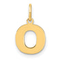 14k Yellow Gold Letter O Pendant Charm, Polished Alphabet Initial Jewelry for Necklace or Bracelet
