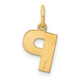 Letter P Initial Charm Pendant in Real 14k Yellow Gold