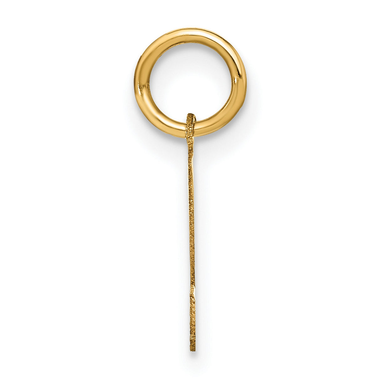 14k Yellow Gold Letter S Pendant Charm, Polished Block Initial Monogram Jewelry for Women or Unisex