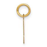 14k Yellow Gold Letter S Pendant Charm, Polished Block Initial Monogram Jewelry for Women or Unisex