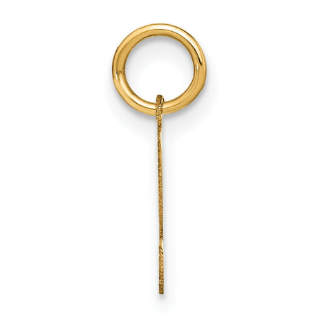 14k Yellow Gold Letter S Pendant Charm, Polished Block Initial Monogram Jewelry for Women or Unisex