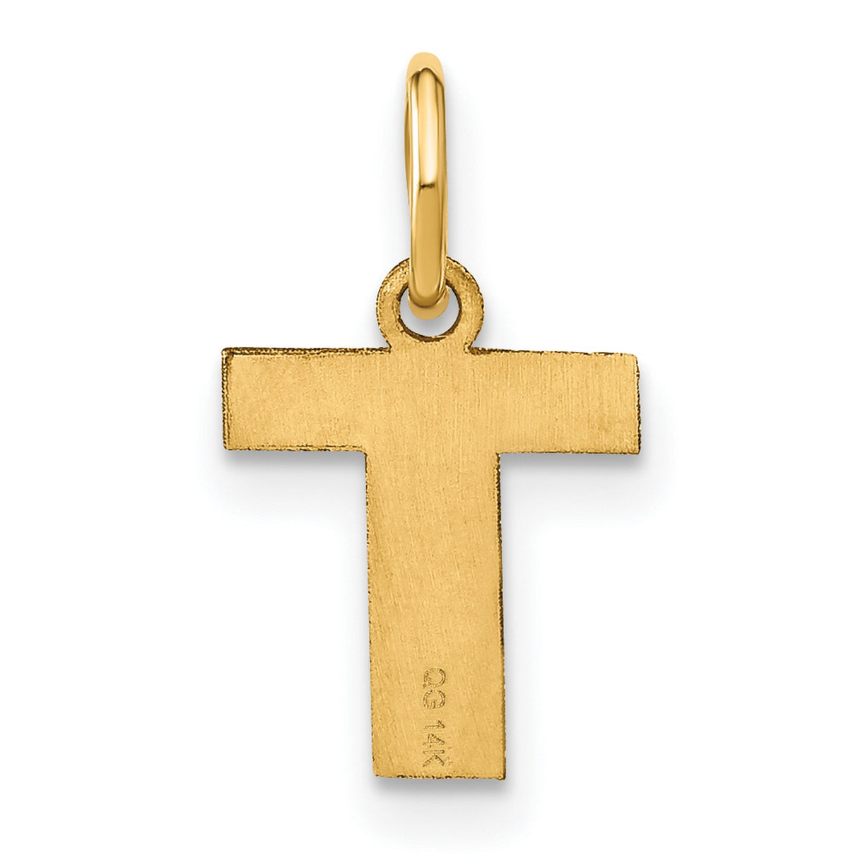 14k Yellow Gold Tau Cross Pendant, Polished Franciscan T Design, Christian Religious Charm