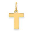 14k Yellow Gold Tau Cross Pendant, Polished Franciscan T Design, Christian Religious Charm
