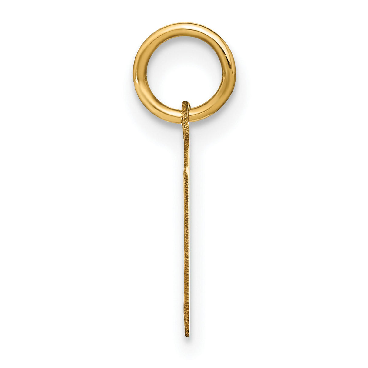 14k Yellow Gold Initial V Pendant Charm, Polished Letter Jewelry for Women