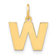 14k Yellow Gold Letter W Pendant Charm, Polished Block Initial Monogram Jewelry