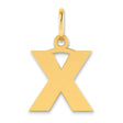 Letter X Initial Charm Pendant in Real 14k Yellow Gold