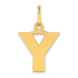 Letter Y Initial Charm Pendant in Real 14k Yellow Gold