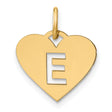 14k Yellow Gold Heart Pendant with Cutout Letter E, Dainty Initial Charm or Bracelet Accessory