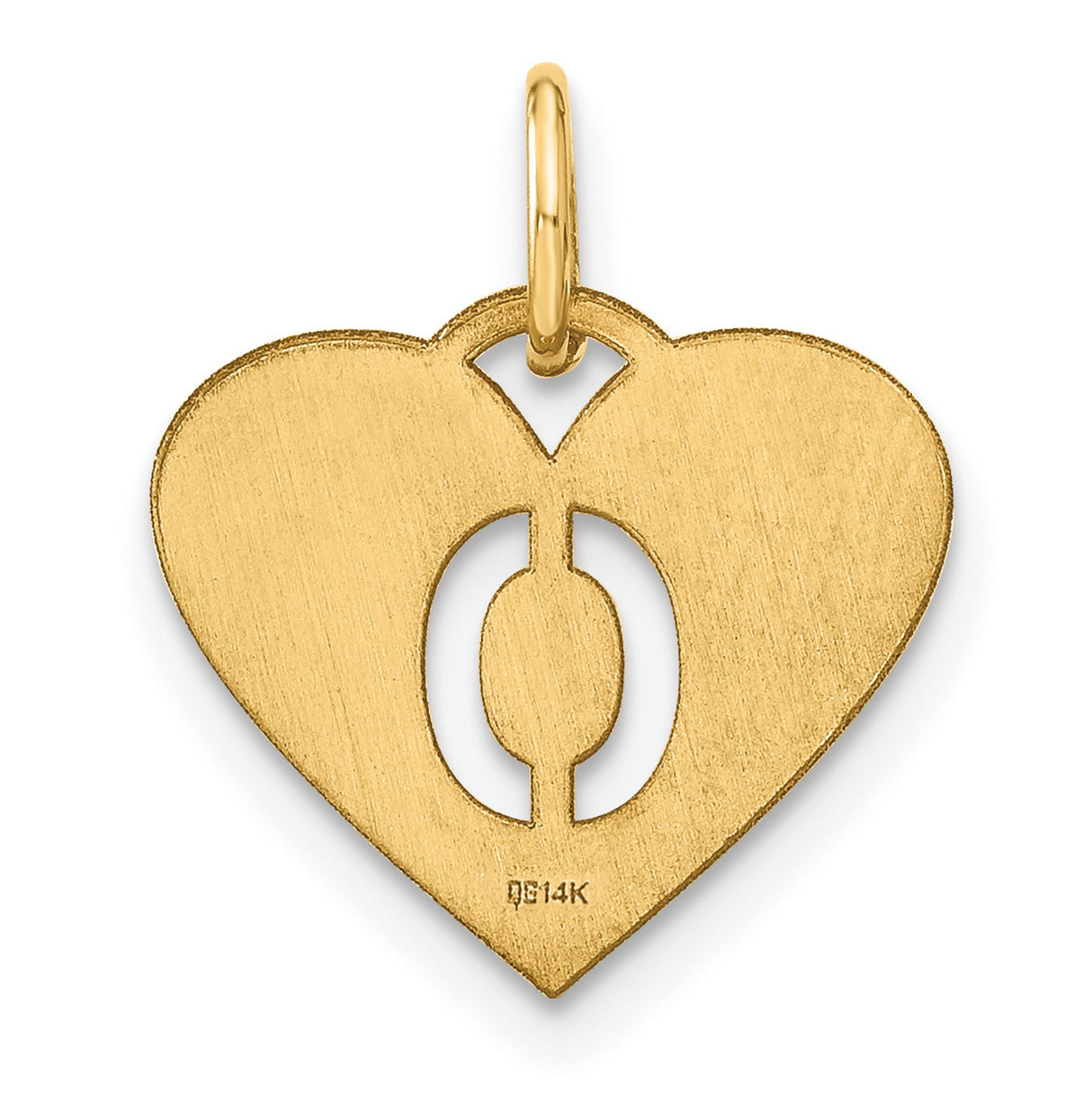 Initial Letter O Initial Charm Pendant in Real 14k Yellow Gold